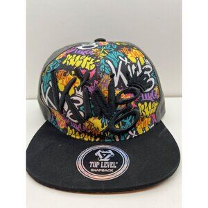 Top Level Snapback Hat With Kings Graffiti Design